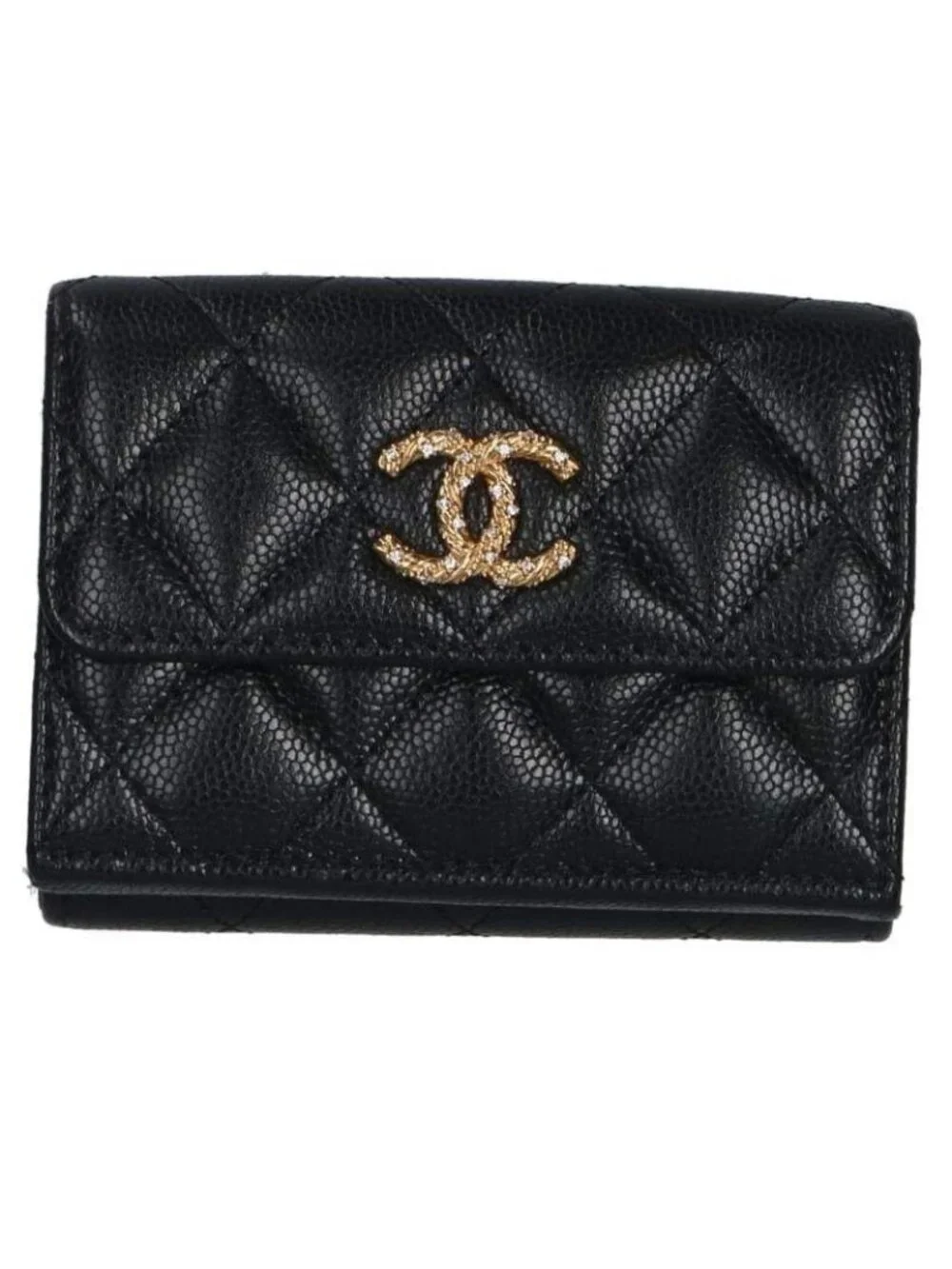 Chanel CC Logo Quilted Compact Wallet